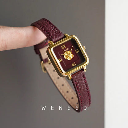 Watches for women 2026 new square fashion light luxury women's quartz women's watch high-end red quartz watch gift for women