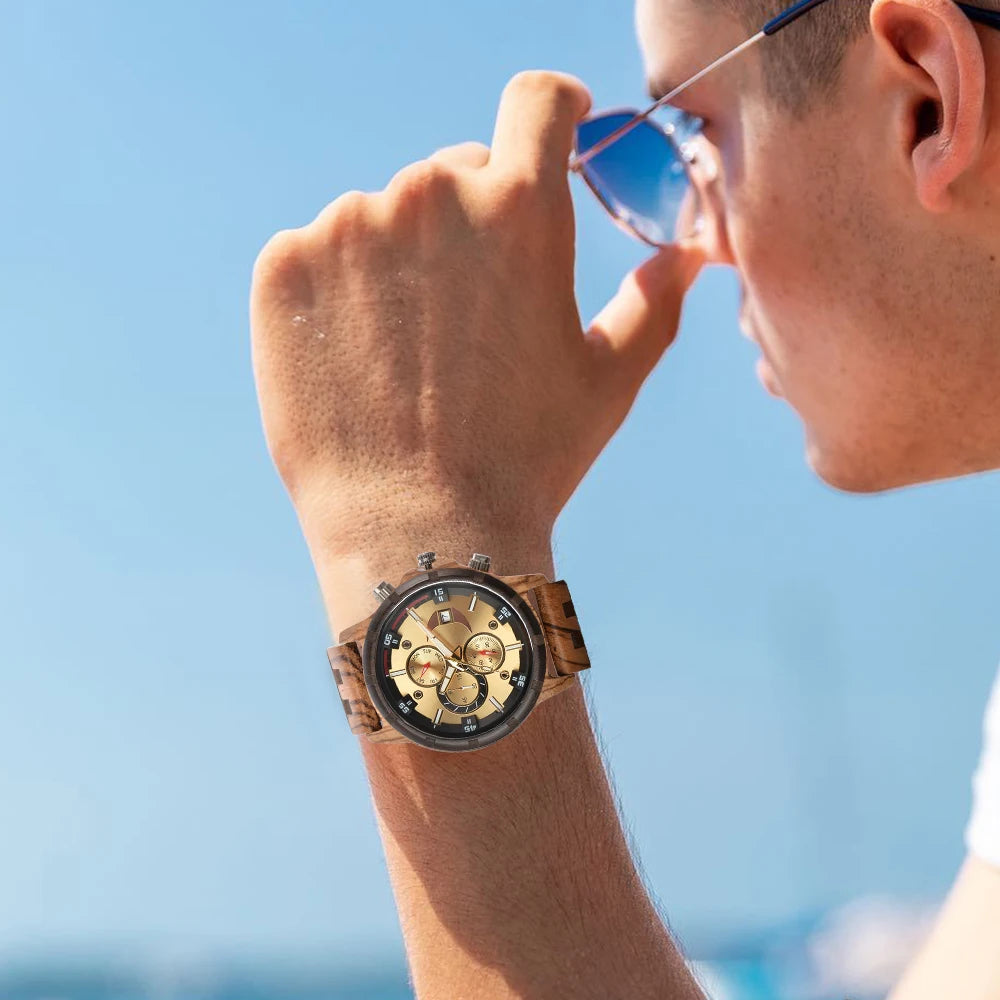 Wooden Watches for Men Fashion Anniversary Wedding Day Gift For Husband Personalized Engraved Custom Wood Watch Dropshipping