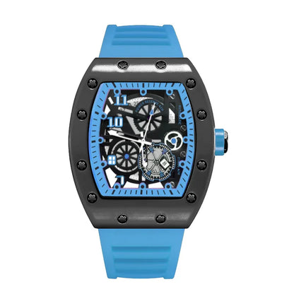 Men's Watch Sports Brand Fashion Trend Fully Automatic Quartz Wristwatch Hollow Waterproof Black Warrior Male Clock Watches