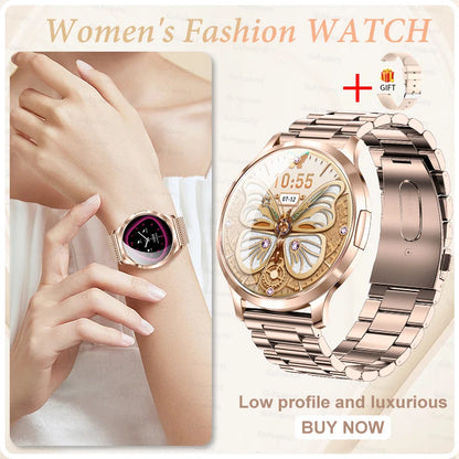2026New Ladies' Smart Watch AMOLED Display Custom Dial Sport Fitness Health Tracke Waterproof Bracelet Music Digital Clock Women