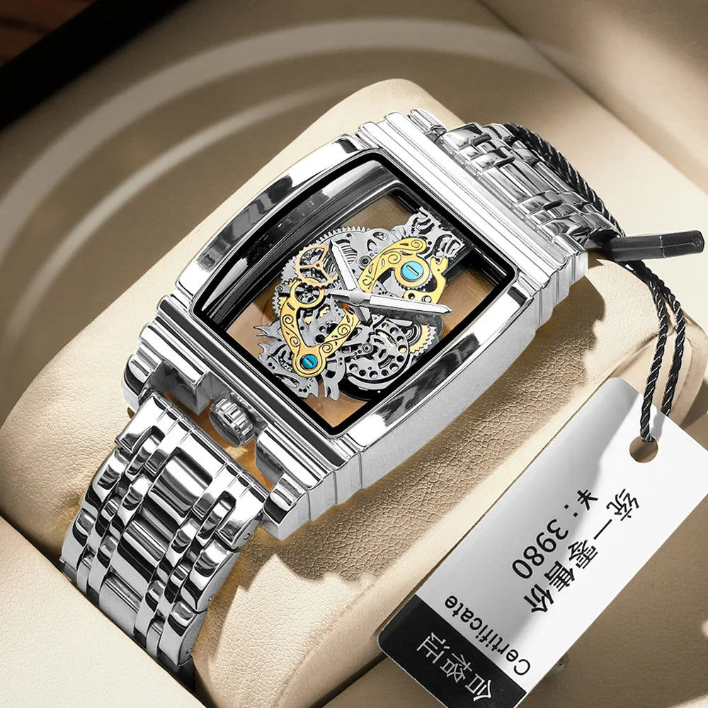 Hot Fashion Men Watch Top Brand Luxury Business Quartz Mens Watches Waterproof Hollow Out Wristwatch Men Gold Relogio Masculino