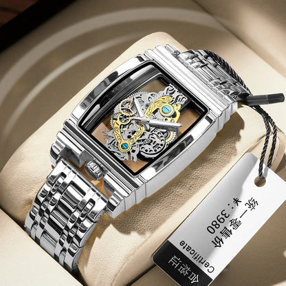 Hot Fashion Men Watch Top Brand Luxury Business Quartz Mens Watches Waterproof Hollow Out Wristwatch Men Gold Relogio Masculino
