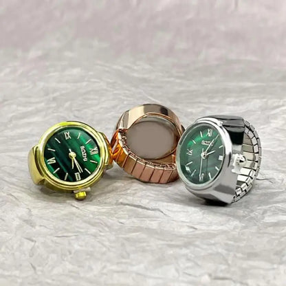 Fashion Forward Finger Watch Ring; Vintage Alloy Shell Design; Quartz Movement; An excellent choice for Men's and Women's Gift