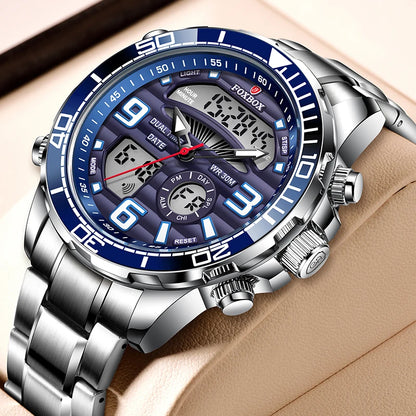 2024 Top Brand Luxury Digital Mens Watches Top Luxury Sport Quartz Wristwatch For Men All Steel Military Waterproof Clock+Box