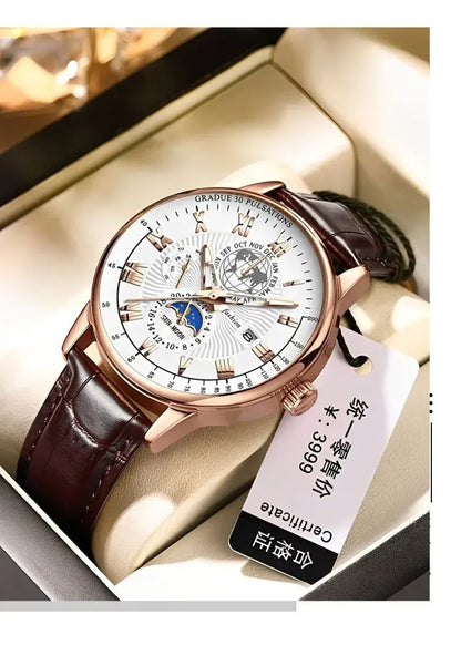 2026 Men Watch Fashion Top Luxury Sport Men's Wristwatch Waterproof Luminous Leather Date Quartz Watches Man Clock