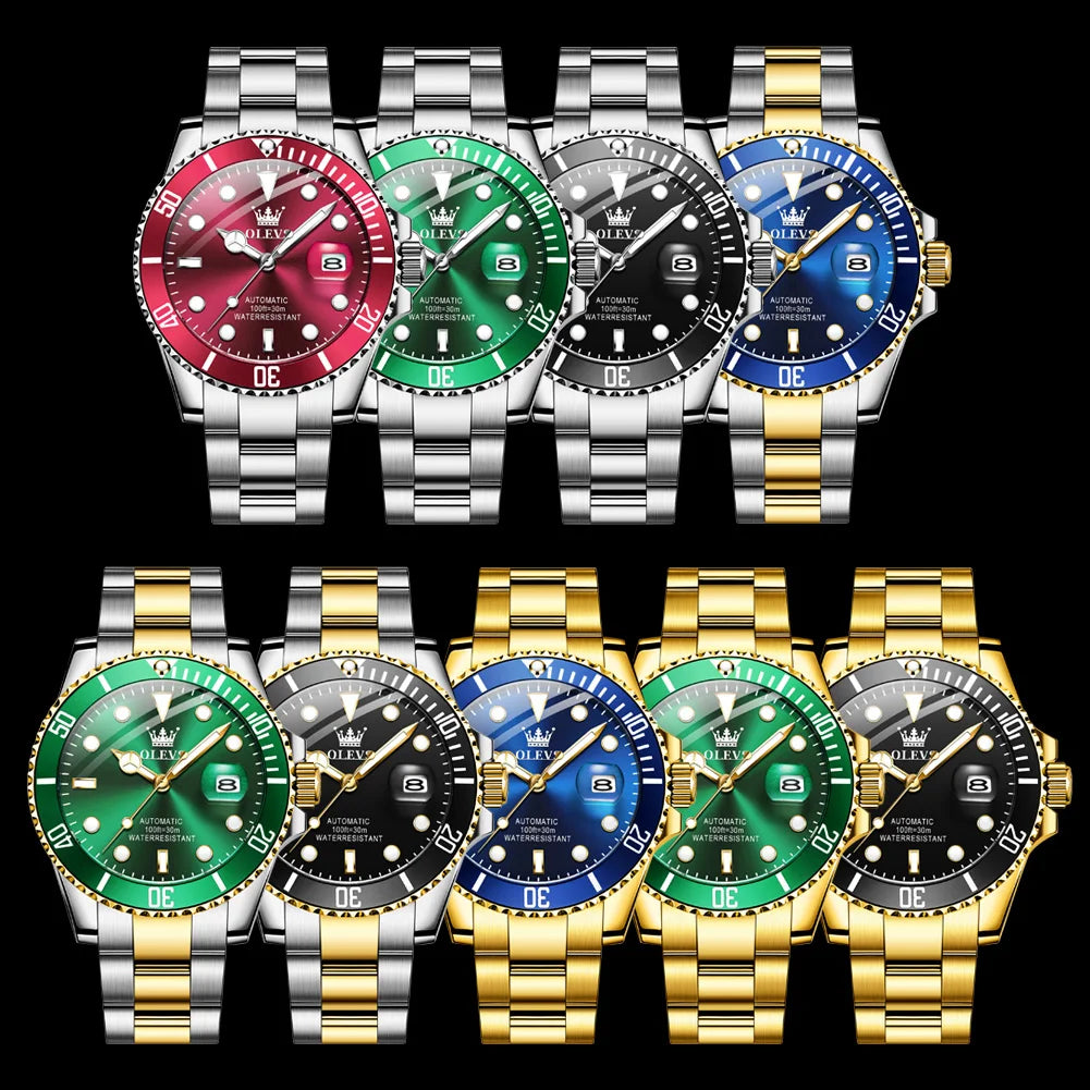 OLEVS 6650 Luxury Business Automatic Men's Watches Waterproof Luminous Stainless Steel Mechanical Wristwatch for Man