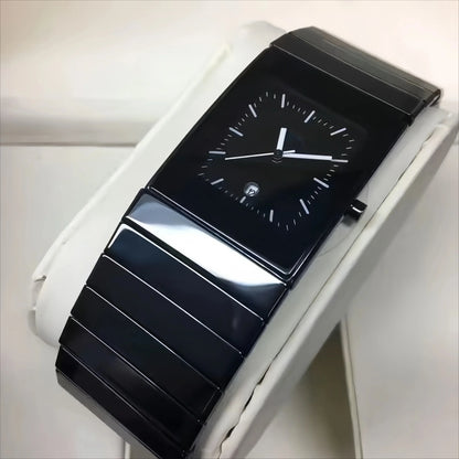 Brand men's watch, quartz women's watch, fashionable and versatile small black steel couple watch