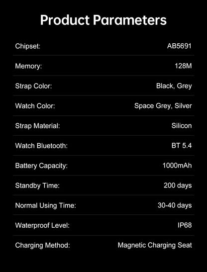 2026 NEW Smart Watch 1000mAh Large Battery Sports Modes Tracker Heart Rate Bluetooth Call 1.83'' HD Screen Waterproof GPS Woman