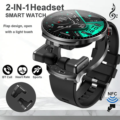 2026 T-REX3 New 2 in 1 Smart Watch With Earbuds Smart Watch TWS Bluetooth Earphone Heart Rate Blood Oxygen Monitor Sports Watch