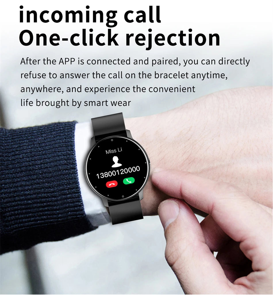 LIGE Smart Watch Women Men Full Touch Screen Bluetooth Call Smartwatch Waterproof Sports Fitness Tracker Watches for Android iOS