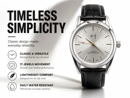 Shanghai Peace Vintage Mechanical Watch for Men 17 Jewels Hand Wind Shock Resistant Black Leather Strap Dress Wristwatch