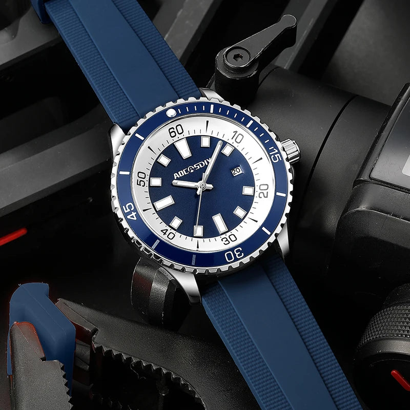 Casual Watches for Men Fashion New Men's Watch Multi Functional Luminous Date Quartz Wrist Watch Waterproof Leisure Man Clock