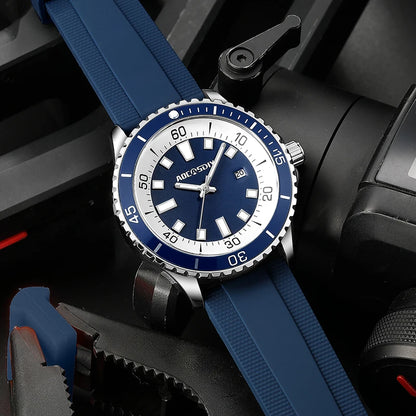 Casual Watches for Men Fashion New Men's Watch Multi Functional Luminous Date Quartz Wrist Watch Waterproof Leisure Man Clock