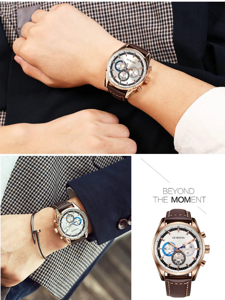Swiss brand new multi-functional business men's watch waterproof luminous quartz watch live broadcast hot sale**