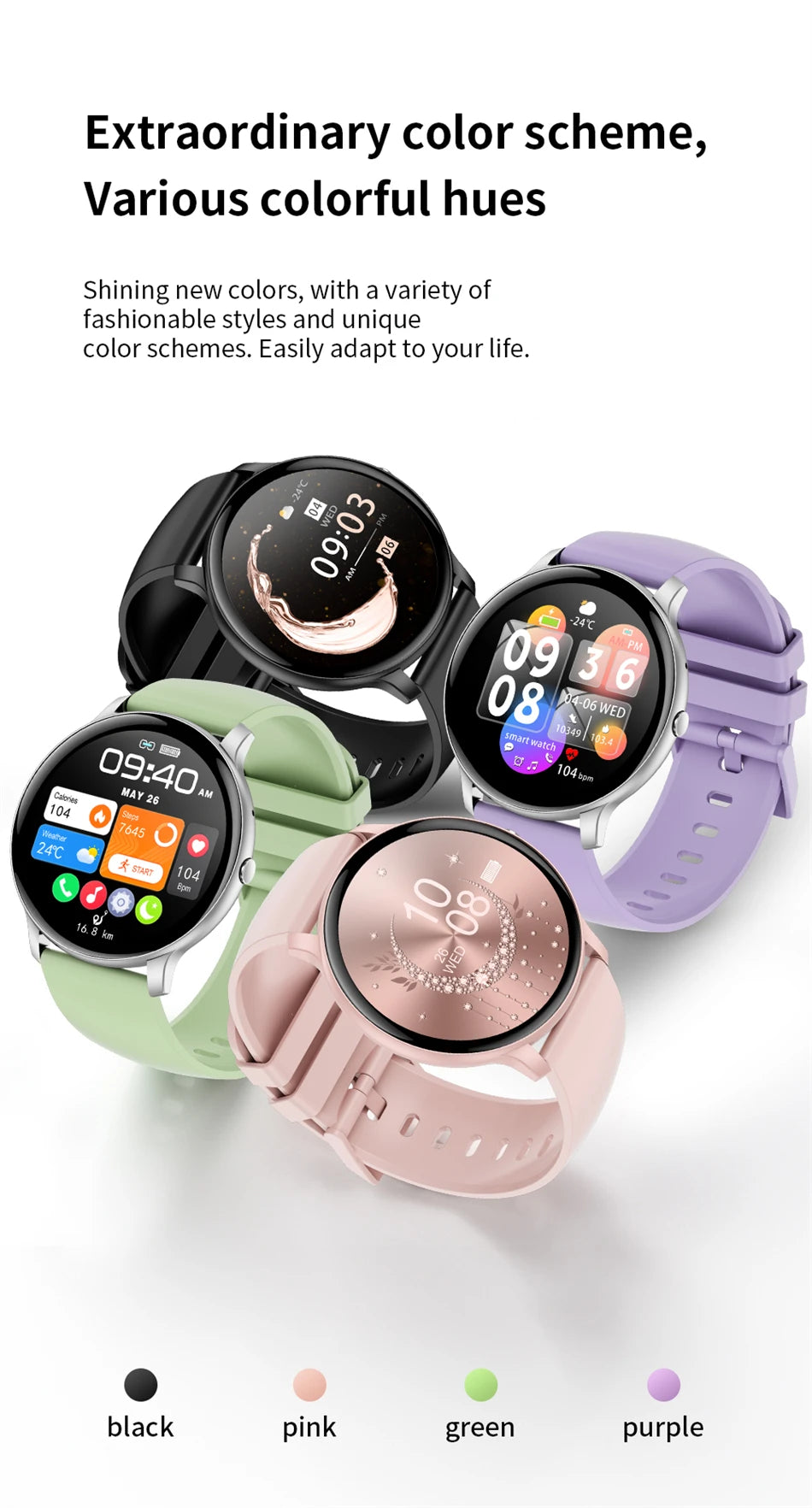 2026 New Smart Watch Women Men Bluetooth Call Sports Fitness Watches Heart Rate Health Monitor Smartwatch Ladies For Android iOS