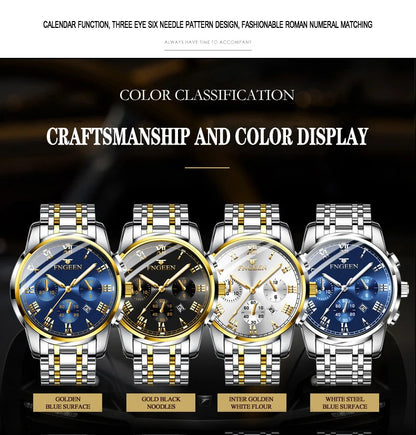 BINBOND Fashion 2pcs/Set Couple Watches Casual Men Ladies for Quartz Watch Lover Waterproof Stainless Steel Valentine Gift Watch