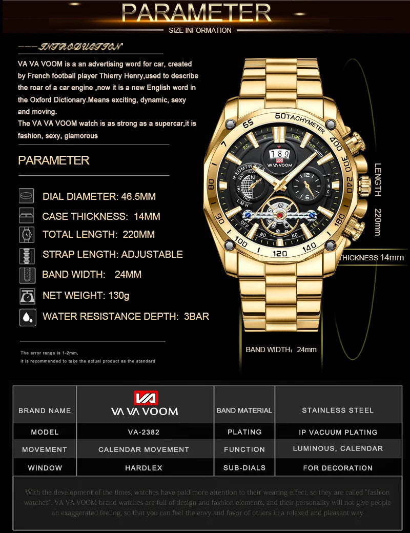 Relogio Masculino Top Brand Mens Luxury Business Watch Big Dial Stainless Steel Luminous Hands Clock Chic Waterproof Wristwatch