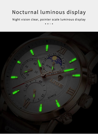 Men's Watches LIGE Top Brand Luxury Men WristWatch For Men Leather Quartz Watch Sports Waterproof Male Clock Relogio Masculino