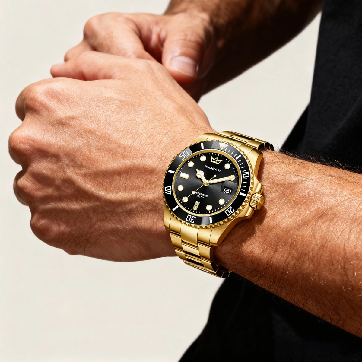 2026 New Men Automatic Mechanical Watches Stainless Steel Waterproof Watch  Water Ghost Luminous Dive Watch with Ceramic Bezel