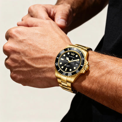 2026 New Men Automatic Mechanical Watches Stainless Steel Waterproof Watch  Water Ghost Luminous Dive Watch with Ceramic Bezel