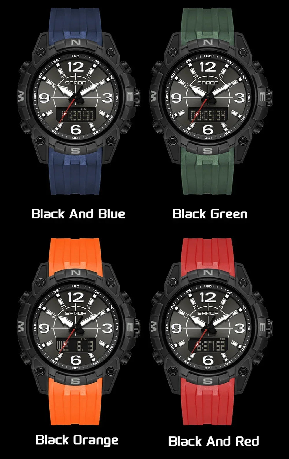 SANDA Sports Watches Men LED Watch New Waterproof Digital Wrist Watches Shockproof Sports Watches for Man Electrionic Clock