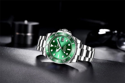 LIGE Top Brand Vintage Mechanical Watches Men Fashion Business Luxury Mens Watch Waterproof Luminous Automatic Wristwatch Reloj