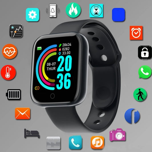 Men Smartwatch Smart Watch Sports Watches Bracelet Women Fitness Kids Digital Wristwatch Electronic Black Clock For Android IOS