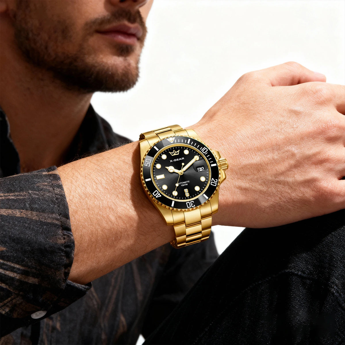 2026 New Men Automatic Mechanical Watches Stainless Steel Waterproof Watch  Water Ghost Luminous Dive Watch with Ceramic Bezel