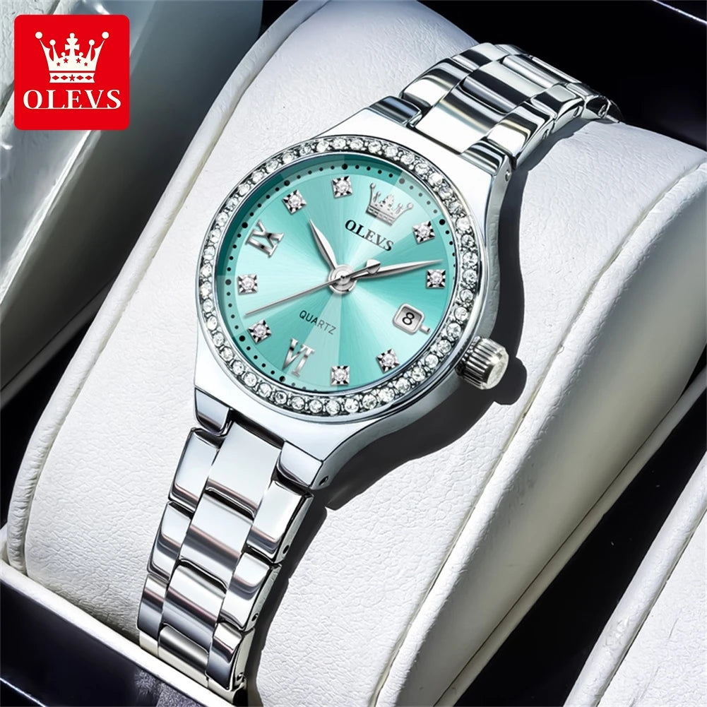 OLEVS 2026 New Women's Wristwatch Elegant Luxury Quartz Watch For Women Fashion Waterproof Watches Stainless Steel Ladies Clock