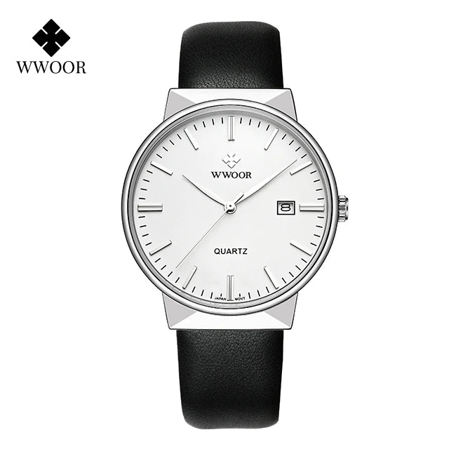 2022 Fashion Wwoor Top Brand Men Simple Slim Watches Luxury Gold Steel Mesh Ultra Thin Waterproof Date Wrist Watch Golden Clock
