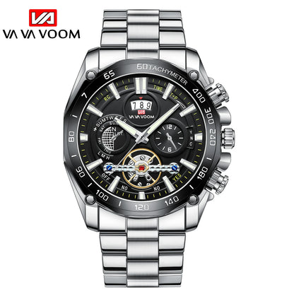 Relogio Masculino Top Brand Mens Luxury Business Watch Big Dial Stainless Steel Luminous Hands Clock Chic Waterproof Wristwatch