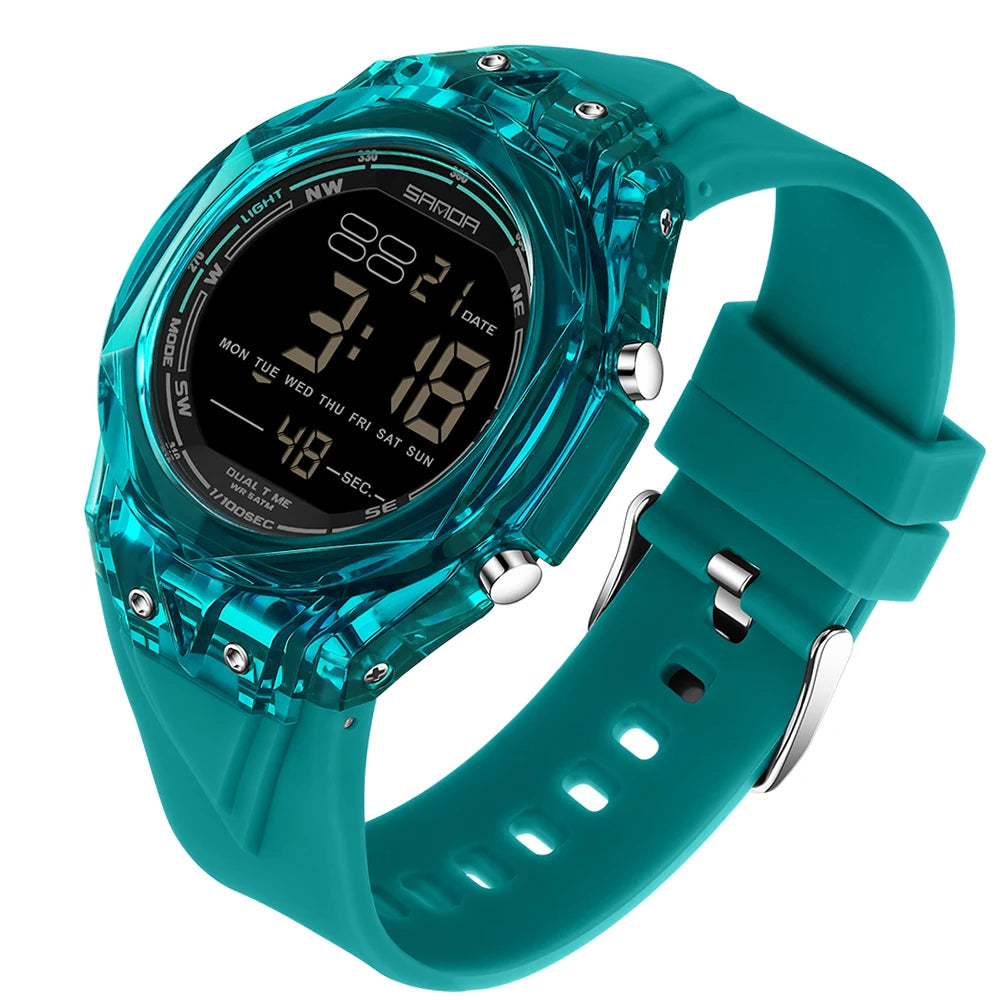 Fashion Women Digital Watches, LED Backlight Design Outdoors Sports Watch Waterproof, Countdown Date Multifunction Wrist watch