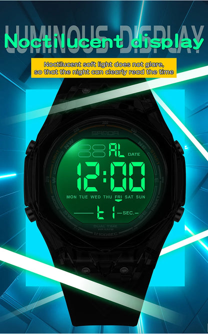 Fashion Women Digital Watches, LED Backlight Design Outdoors Sports Watch Waterproof, Countdown Date Multifunction Wrist watch