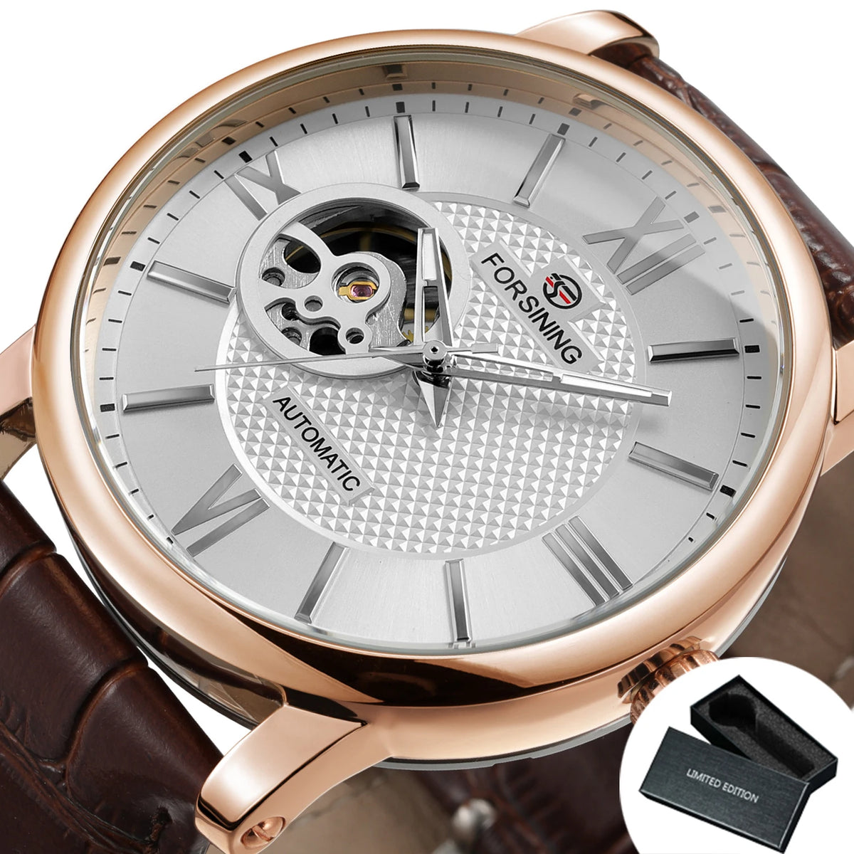 Fashion Mechanical Watch for Men Green Skeleton Dial Business Automatic Mens Watches Top Brand Luxury Forsining Wristwatches New