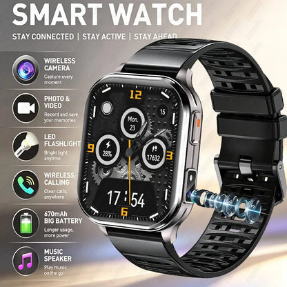 2026New Smart Watch With Camera Men Women Photos Record Video Health Sports Fitness IP68 Waterproof BT Call Recording Smartwatch