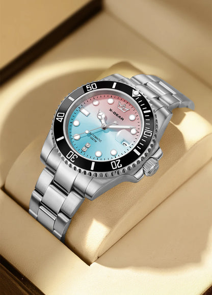 2026 New Men Automatic Mechanical Watches Stainless Steel Waterproof Watch  Water Ghost Luminous Dive Watch with Ceramic Bezel