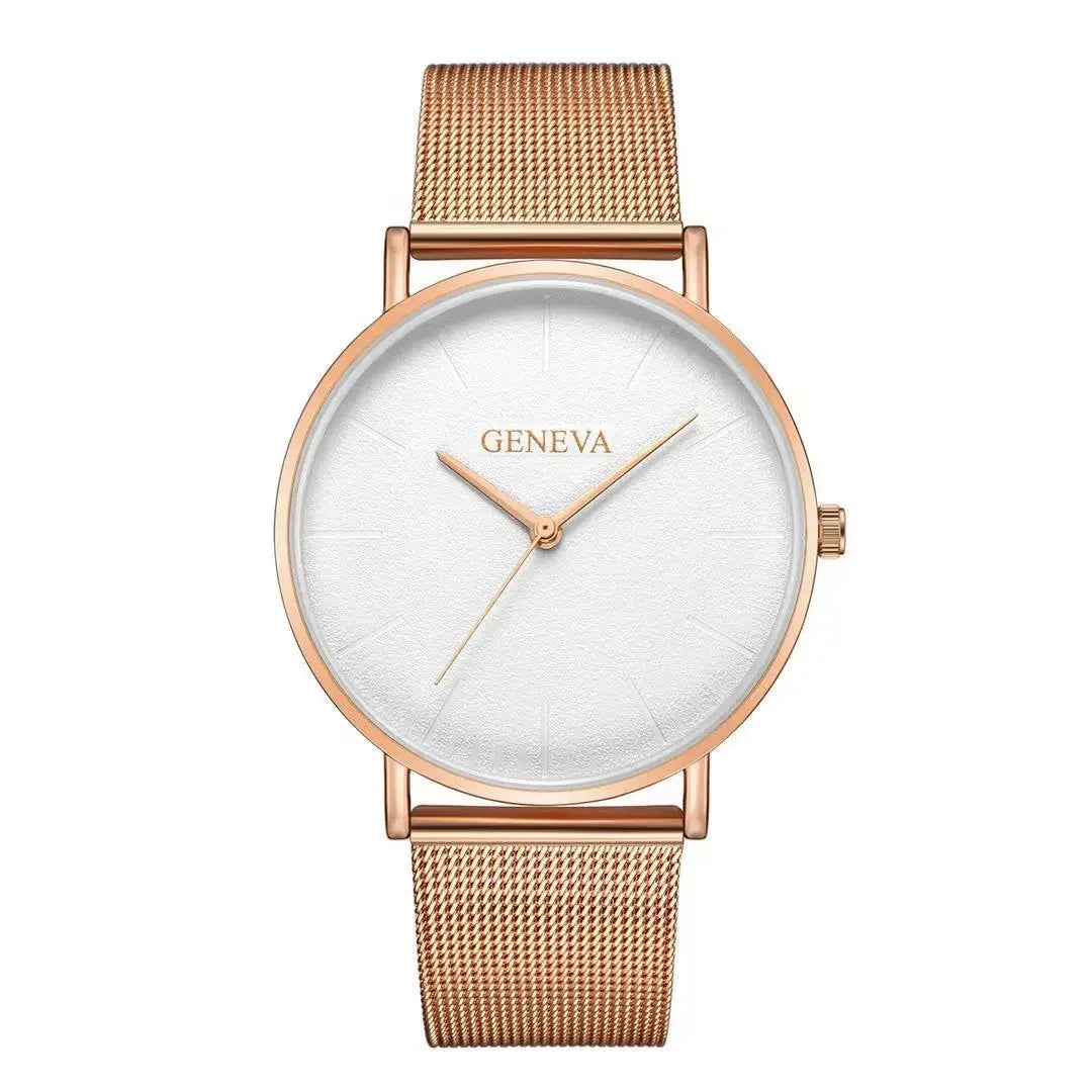 2025 Women's Watch Vintage Classic Fashion Dial Casual Steel Strip Strap Gold Rose Feminine Casual Quartz Wristwatch