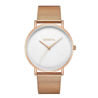 2025 Women's Watch Vintage Classic Fashion Dial Casual Steel Strip Strap Gold Rose Feminine Casual Quartz Wristwatch