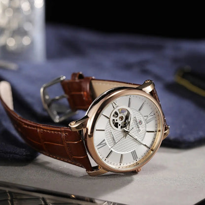 Fashion Mechanical Watch for Men Green Skeleton Dial Business Automatic Mens Watches Top Brand Luxury Forsining Wristwatches New