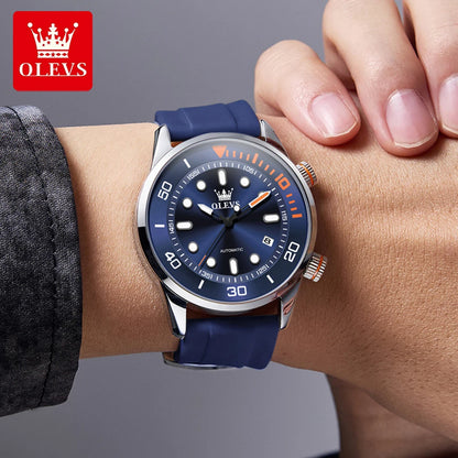 OLEVS Watches for Men Top Luxury Brand Automatic Mechanical Watch Super Waterproof Luminous Swim Diving Watch Reloj 6751
