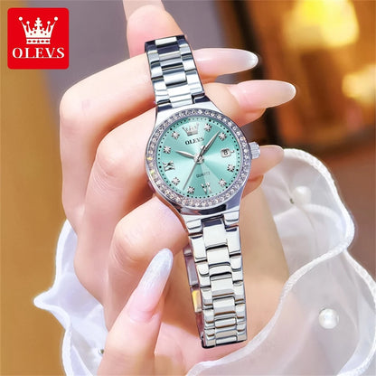 OLEVS 2026 New Women's Wristwatch Elegant Luxury Quartz Watch For Women Fashion Waterproof Watches Stainless Steel Ladies Clock