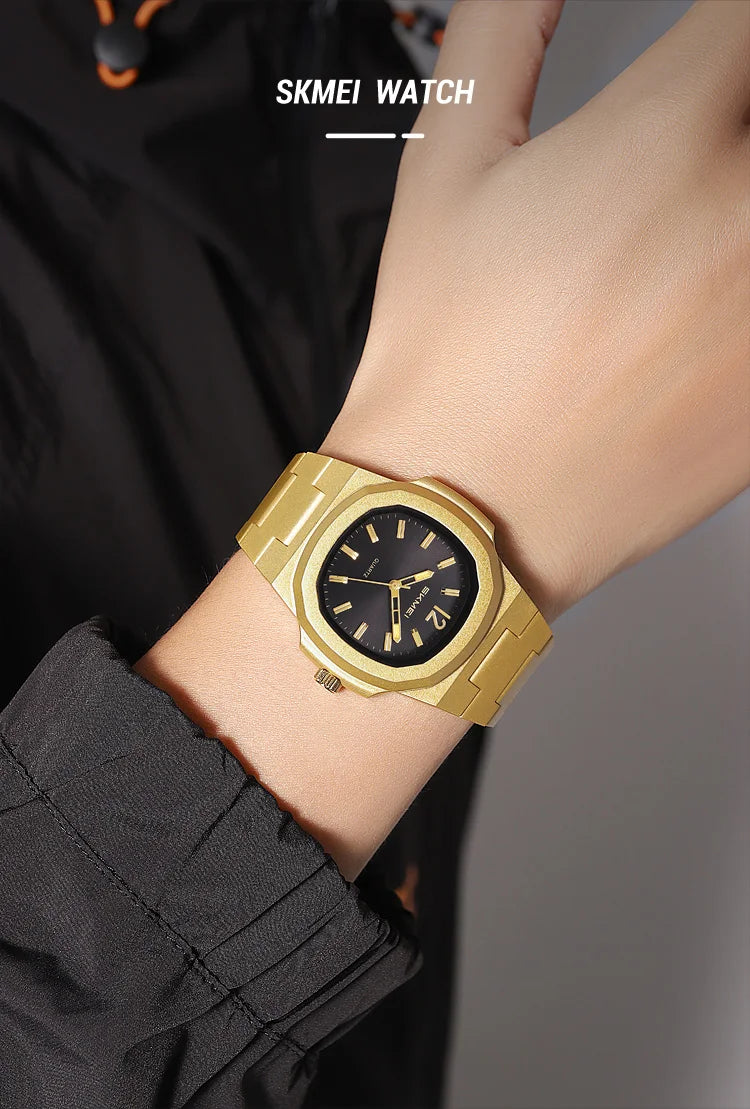 Skmei Bracelet Watches for Mens Analog Display 50M Waterproof Simple Style Quartz Wristwatch