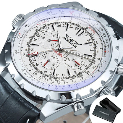 JARAGAR Sports Mens Watches Top Brand Luxury Automatic Mechanical Watch for Men Leather Steel Strap Military Wristwatches Gifts