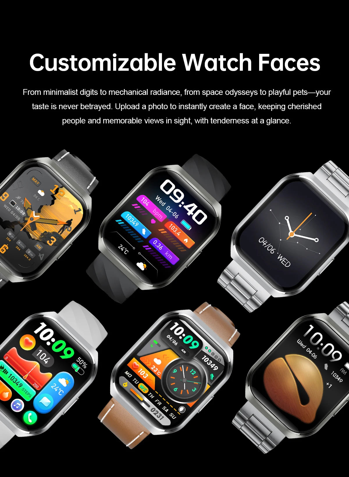 2026 NEW Smart Watch 1000mAh Large Battery Sports Modes Tracker Heart Rate Bluetooth Call 1.83'' HD Screen Waterproof GPS Woman