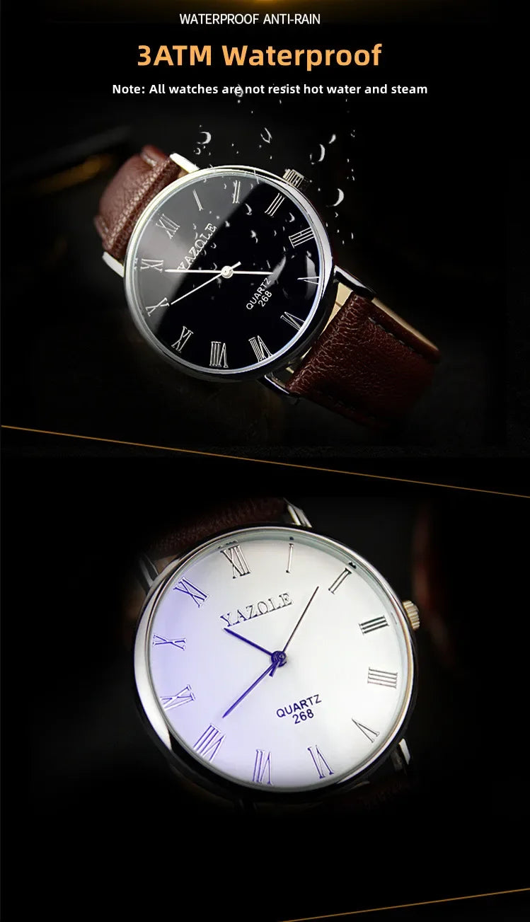 Fashion Wrist Watches for Men Top Brand Analog Men's Quartz Watches Leather Band Casual Business Men Watches Relogio Masculino
