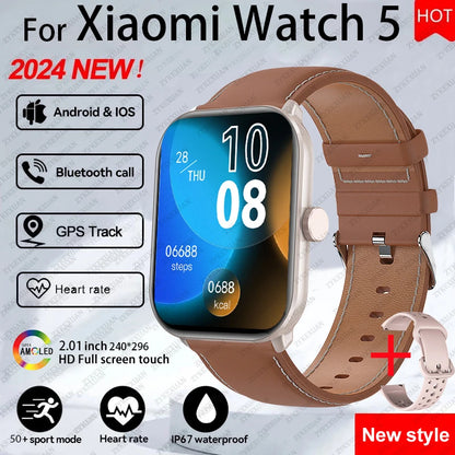 For Xiaomi Watch 5 Global Version Sports Smart Watch Men Women HD AMOLED Screen Heart Rate Call GPS Track Waterproof Smartwatch