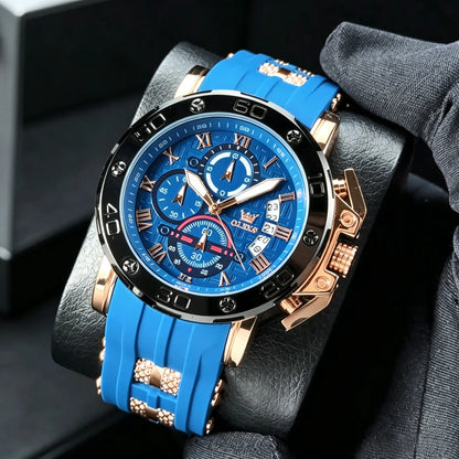 OLEVS Sports Watches For Man Multifunctional Quartz Watch﻿ Waterproof Luminous Date Watches Man Gift Luxury Brand Reloj 9986