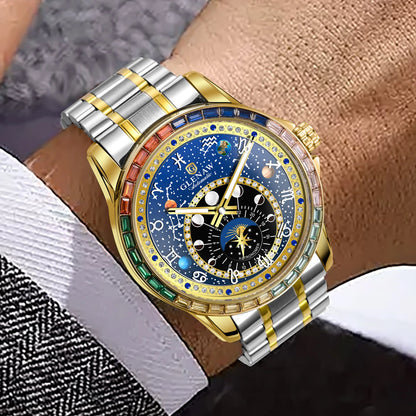 2026 GLENAW New Design Rainbow Circle Mechanical Watch Men Constellation Dial Night Light Waterproof Top Luxury Mechanical Watch