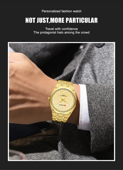 2026 Male Fashion Men Quartz Watch Stainless Steel Band Luminous Business Casual Wristwatch Octagonal Bezel Mineral Glass Dial