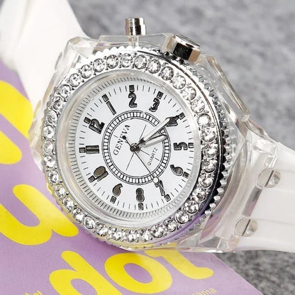Luminous Fashion Colorful LED Glowing Watches For Men And Women Student Watches Fluorescent Quartz Watches